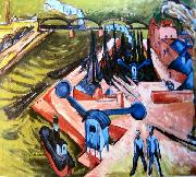 Ernst Ludwig Kirchner Frankfurter Westhafen oil painting on canvas